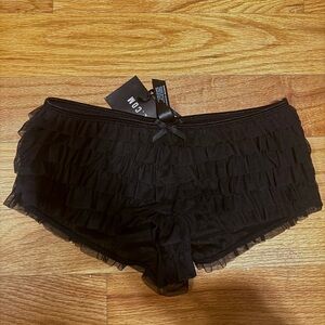Black Dolls Kill Ruffled Micro Shorts